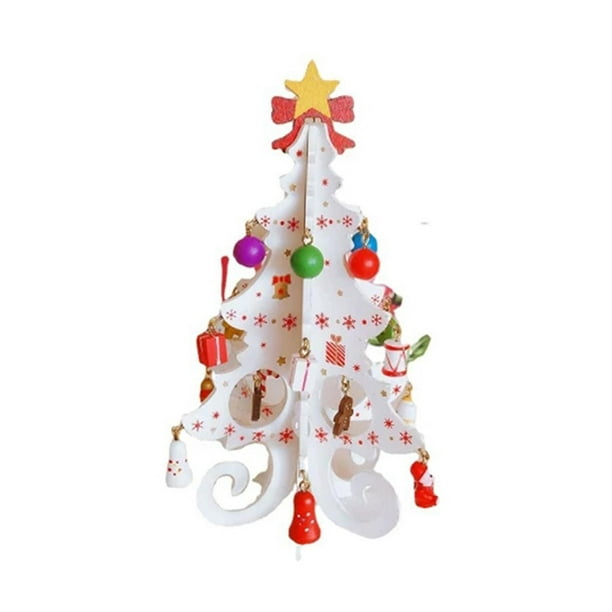 de Navidad Escritorio Chimenea Gabinete artesanal Decorativo con colgante pequeño Adorno de exhibición para fiesta Foto Prop Decoraciones Regalo Blanco Fernando Decoraciones del árbol del festival