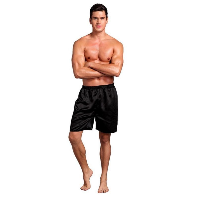 Mens Sleepwear Underwear Silk Satin Boxers Shorts Nightwear Pyjamas