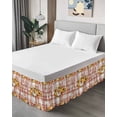 thumbnail image 4 of Fall Pumpkin Bed Skirt Queen Size 16 Inch Drop, Sunflower Maple Leaf Brown White Plaid Wrap Around Dust Ruffle Bedskirts, Wrinkle & Fade Resistant Easy Fit Bedskirt with Adjustable Elastic, 4 of 8