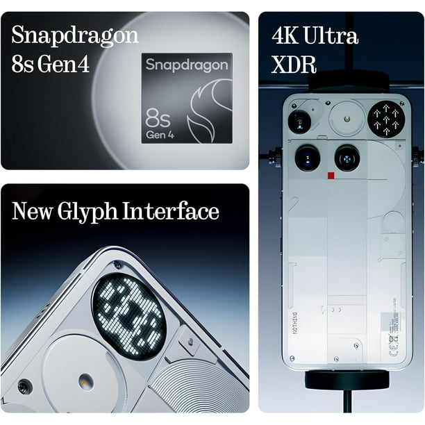 Nothing Phone 3 US Version 5G Unlocked Phones, Snapdragon 8s Gen 4