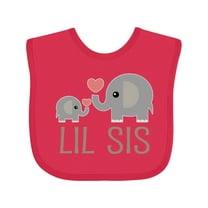 Inktastic Little Sister Elephant Girls Baby Bib
