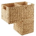 thumbnail image 3 of Casafield Stair Basket with Handles, Natural - Woven Water Hyacinth Staircase Step Organizer Bin, 3 of 7