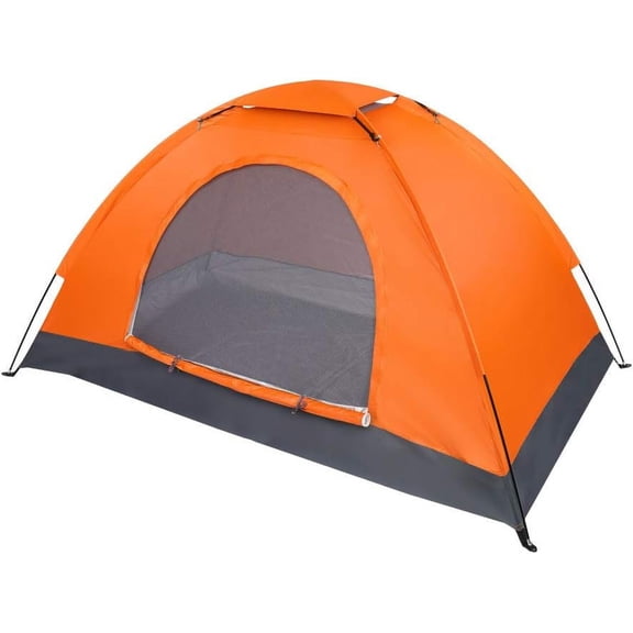 1 Person Lightweight Waterproof Camping Tent, Ultralight Backpacking Dome Tent with Rainproof Oxford Fabric, Easy Setup Single Camping Tent for Hiking, Camping, Travel, Festivals, Orange