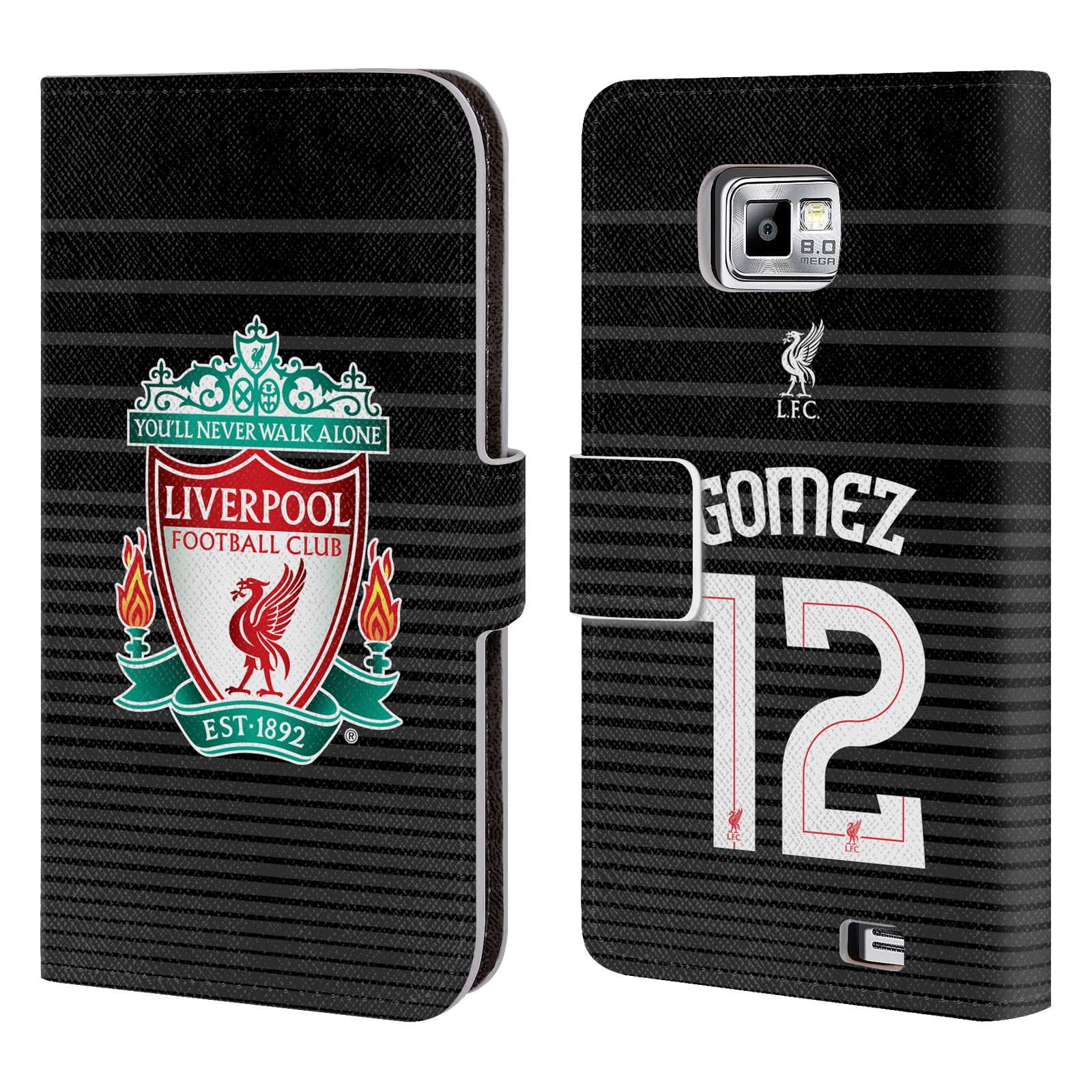 OFFICIAL LIVERPOOL FOOTBALL CLUB CREST & PLAYER SHIRT 3RD KIT LEATHER BOOK WALLET CASE COVER FOR