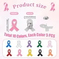 thumbnail image 2 of 1 Set 50Pcs 10 Colors Awareness Ribbon Zinc Alloy Enamel Pins for Clothes Platinum Mixed Color 26x21mm 5pcs/color, 2 of 6