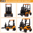 thumbnail image 2 of JCB 12V Powered Forklift Toy Cars, Kids Ride on Toy Cars with Remote Control, Lifting Pallet, Removable Car Roofm, 4 Wheel Electric Ride on Fork Lift Cars for Kids Boy Girls, Yellow, 2 of 10