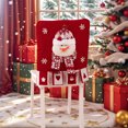 thumbnail image 6 of Christmas Chair Covers, Winter Santa Claus Snowman Elk Chair Back Protector Slipcovers Washable Red White Dining Seat for Home Hotel Kitchen Decor (Snowman), 6 of 8