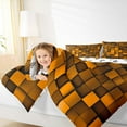 thumbnail image 4 of Manfei Classic Geometric Checkered Queen Comforter Set,Pixel Grid Miners Bedding Sets,Orange Black Bedding Comforter Set For Teens,Ultra Soft Home Decor Reversible,3 Pieces, 4 of 8