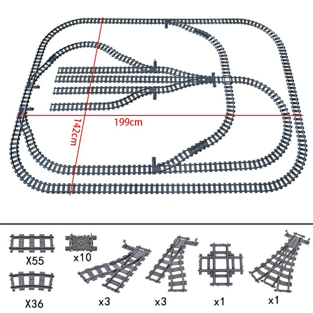 Trains de Ville Haute Technologie Rails Flexibles Fourchus Droits Rails Courbés Interrupteur Blocs de Construction Jouets Créatifs pour Enfants