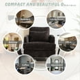 thumbnail image 3 of MOONMISS Modern Accent Chair, Wood Frame Upholstered Chenille Arm Chair, Comfy Small Single Couch For Living Room, Bedroom,Office Room Black, 3 of 5