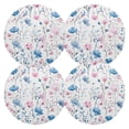 thumbnail image 3 of Round Grid Placemat ,One Sizex1, Round Placemat, PVC Plate Mat，15.4 Inch Non-Slip and Heat Resistant, Table Placemat, Dining Room Placemat Blue Pink Flowers, 3 of 7