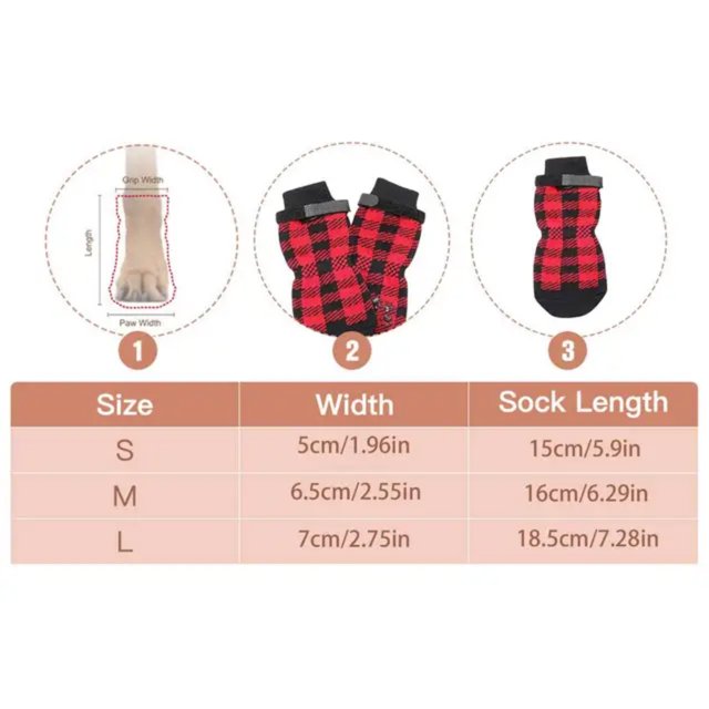 LNGOOR Non Slip Socks For Dogs Indoor Dog Toe Grips Adjustable Dog Paw Protector With Strap Traction Control Non-Skid For Indoor Floor