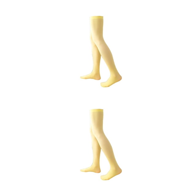 Calcetines hasta el muslo Sonducket 1 par de 52 cm antideslizante estilo pijo Amarillo brillante