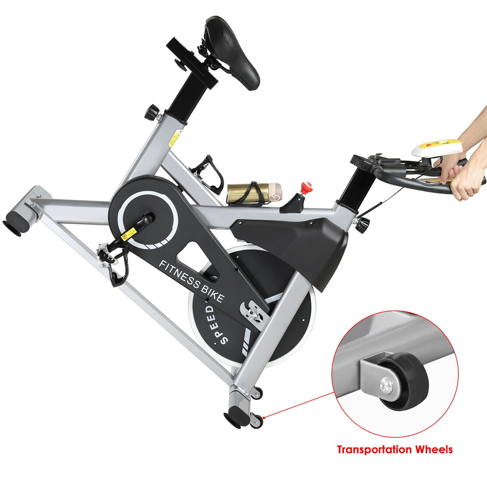 Exercise Bike Indoor Cycling Bicycle Ipad Mount, LCD Monitor for Home Cardio Gym
