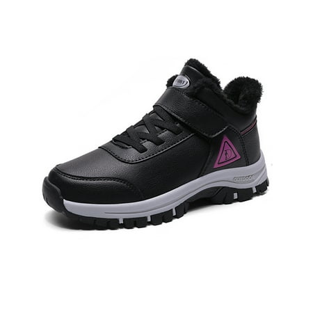 

Tenmix Unisex Hiking Boot Plush Lining Sneakers Non Slip Snow Boots Platform Ankle Bootie Work Lightweight Comfortable Booties Women s Black 7.5