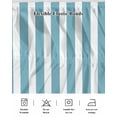 thumbnail image 5 of Aqua Striped Bed Skirt Cal King Size, Modern Farmhouse Blue White Stripes Wrap Around Bed Skirting with Adjustable Elastic Strap, Dust Ruffled Pleated Bedskirts 16 Inch Drop for Bedroom Cal King Beds, 5 of 9