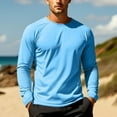 thumbnail image 6 of Admvng Mens t-Shirts Solid Color Round Neck Lightweight Breathable Long Sleeved Men's Clothing S-2XL, 6 of 9