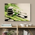 thumbnail image 2 of wall26 Canvas Print Wall Art Green Zen Bamboo Jungle Forest Black Beach Pebble Nature Wilderness Photography Realism Rustic Landscape Colorful Multicolor for Living Room, Bedroom, Office - 24"x3, 2 of 5