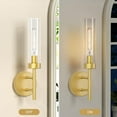 thumbnail image 4 of 15.3'' Wall Sconces Set of Two Hardwired Black Sconces Set of 2 for Bathroom Mirror, Clearance - Modern Sconce Light Vanity Fixtures Wall Lighting w/Clear Glass Shade for Bathroom Living Room Bedroom, 4 of 7