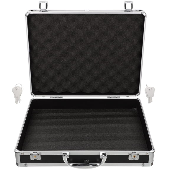 NIAIZEK Large Capacity Aluminum Alloy Carrying Case, Black Portable Storage Box for Travel and Organization