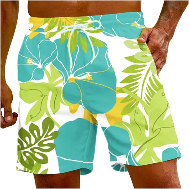Pantalones Cortos para Hombre Atléticos Pantalones de Playa de Impresión Especial, Pantalones Cortos Atléticos de Poliéster Elásticos para Hombres