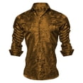 thumbnail image 3 of Mens Dress Shirts Long Sleeve Paisley Button Down Shirt Classic Fit Wedding Party Formal Tops Yellow L, 3 of 3