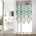 thumbnail image 2 of Shower Curtain 36x72Inch stall Narrow Partition Fabric Shower Curtain, Green Geometric Waterproof Polyester Fabric Shower Curtain for Bathroom, Western Shower Curtain, 2 of 5