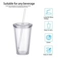 thumbnail image 4 of EclipseJewels 24oz (710ml) Clear Plastic Straw Cup with Lid, Creative Transparent Cold Drink Tumbler for Smoothies, Iced Coffee & Bubble Tea, BPA-Free,Blue, 4 of 8