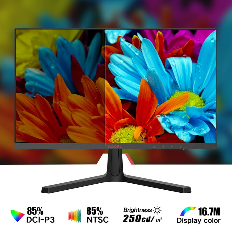 KOORUI Monitor de computadora de 24 pulgadas - Monitor de juegos FHD 1080P  165Hz VA 1ms 1800R Monitores LED con ultrafino, HDMI X2/DP, compatible con