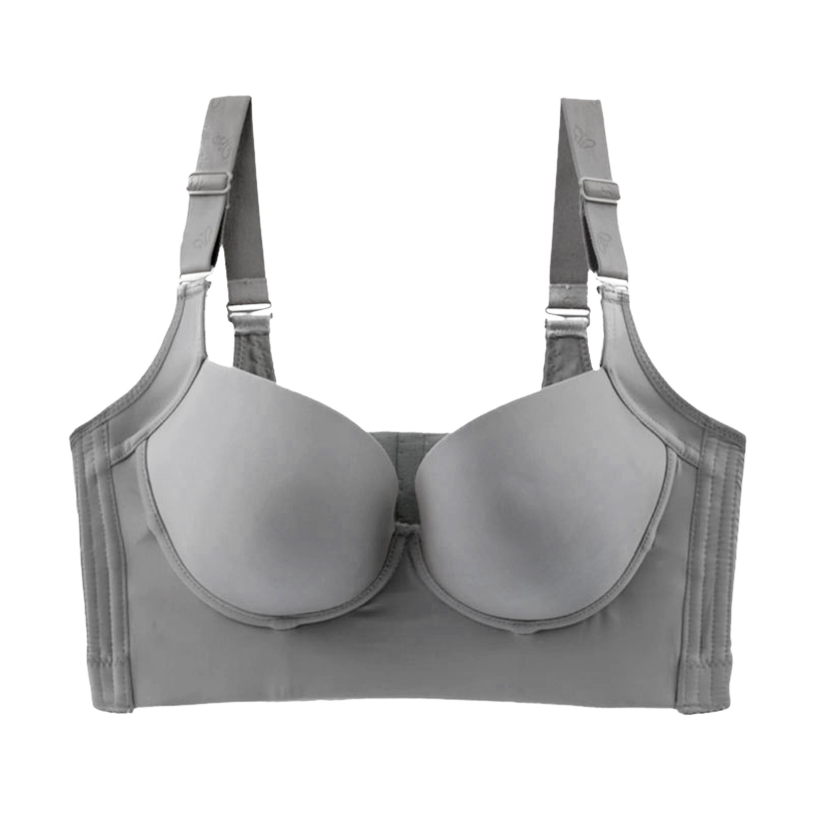 TOWED22 Plus Size Bras,Women's High Impact Removable Pads Sports Bra  Underwire Full Coverage Support Workout Running Bra,Grey 