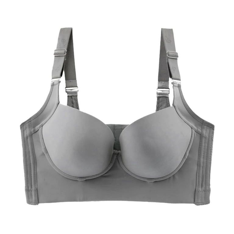 TOWED22 Wireless Bra for Women,Wireless Bras for Women Full Coverage  Comfortable Soft Smoothing Back Everyday Bra,Grey 
