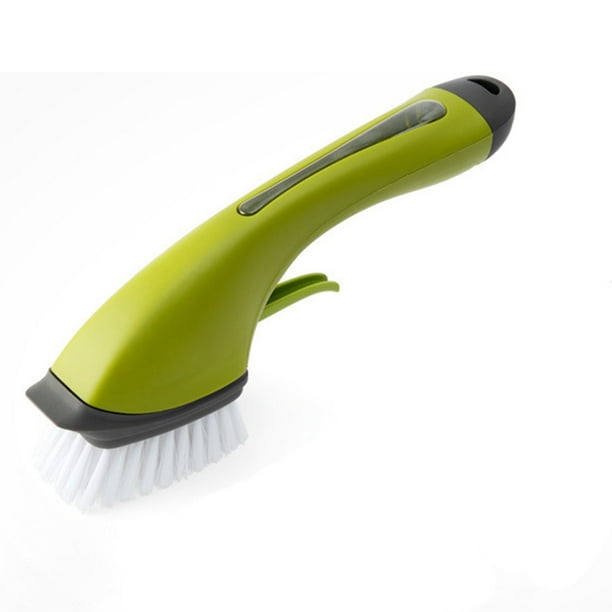 Non Slip Long Handle Cleaning Brush with Refill Soap Dispenser for