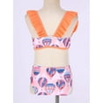 thumbnail image 3 of iiniim Kids Girls 2 Pieces Bikini Swimsuits Ruffled Sleeveless Tank Top with Briefs Set Swimwear 2-16 Pink Orange 16, 3 of 7