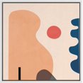 thumbnail image 3 of PixonSign Framed Canvas Print Wall Art Geometric Mid-Century Orange and Blue Shapes Abstract Circle Illustrations Modern Art Relax/Calm Warm for Living Room, Bedroom, Office - 24"x24" White, 3 of 5