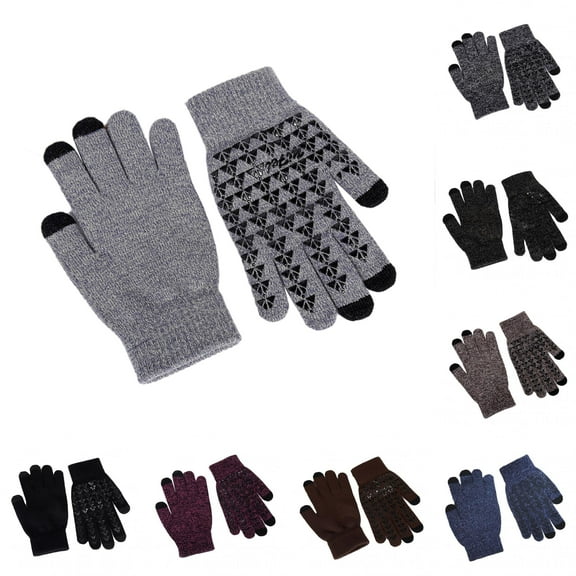Limei Winter Knit Gloves For Men And Women Texting Soft Warm Gloves With Anti Slip Silicone Gel