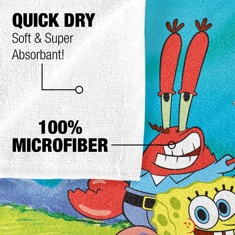 Spongebob Beach Towel, 30"x60", Spongebob Group Scene