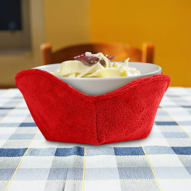 TKing Fashion Microwave Bowl Cozy Safe Hot Bowl Holder Heat Resistant Bowl  Cozies For Soup & Rice & Pasta Bowls - Red 