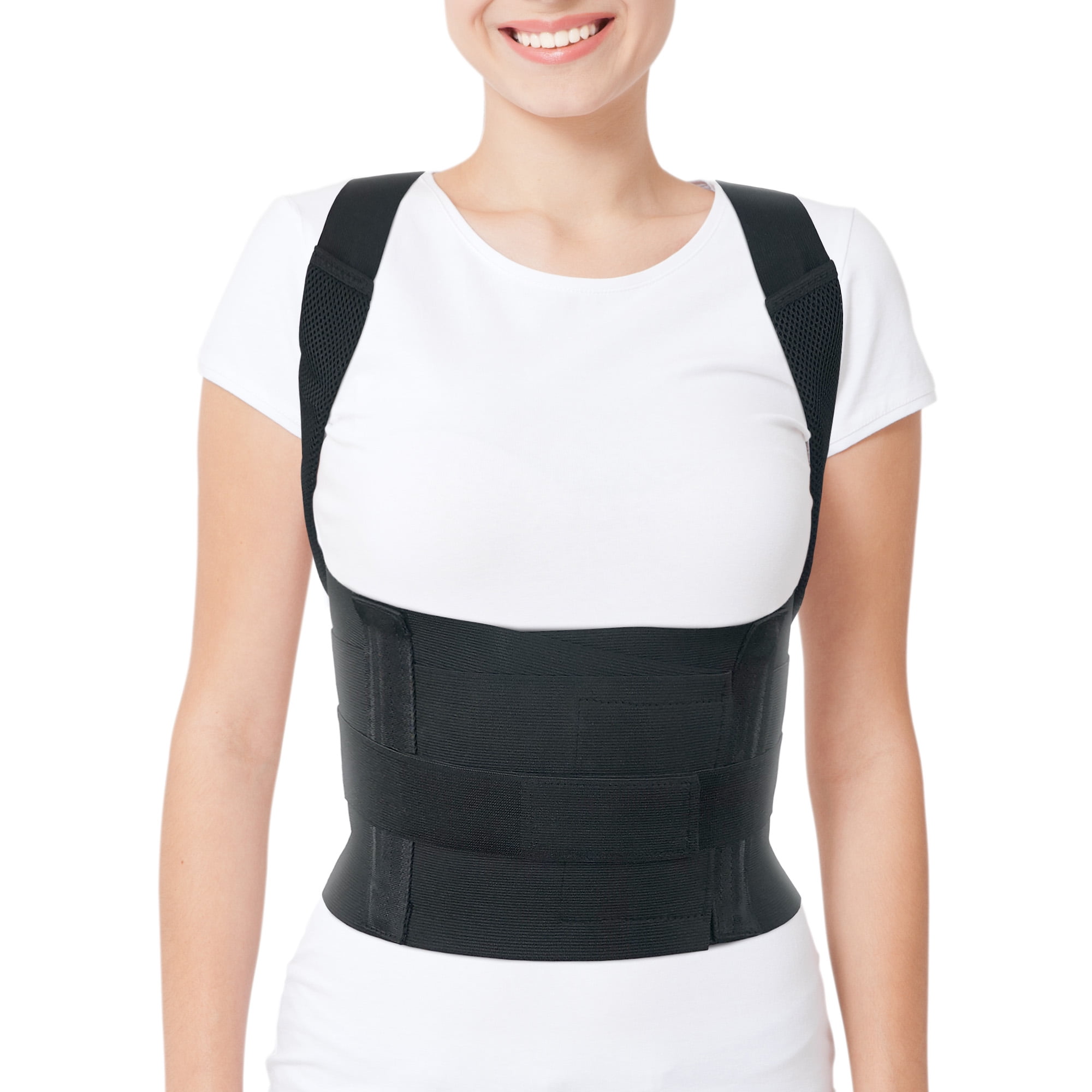 Posture Corrector Adult Women Back Chest Brace Long Sleeve Corset  Orthopedic Brace Shoulder Correct,Black-Large : : Health &  Personal Care