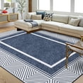 thumbnail image 2 of Hasoo 9' x 12' Area Rug Modern Geometric Bordered Carpet for Living Room Bedroom, Blue, 2 of 5