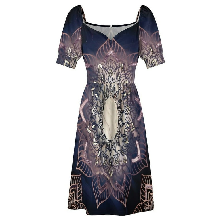 Mandala - Dusty Purple Indigo and Silver - Bohemian Patterns Dress dresses  for womens birthday dress for women - Walmart.com