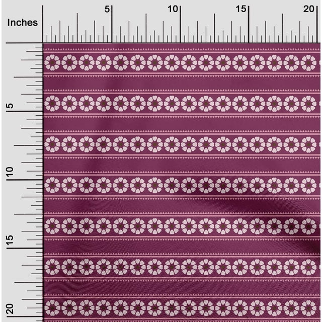 oneOone Cotton Poplin Dark Magenta Fabric Floral Block Sewing Craft Projects Fabric Prints By Yard 42 Inch Wide