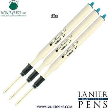 Lanier Combo Pack - 3 Pack - Monteverde Soft Roll Ballpoint L13 Paste Ink Refill Compatible with most Lamy Style Ballpoint Pens - Blue (Medium Tip 0.7mm)
