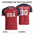 thumbnail image 4 of Zimjoy USA Soccer Jersey Men Custom Name Number Short Sleeve Personalized USA Jersey Shirts Patriotic Flag Football Fan Match Sports Shirt Red M, 4 of 4