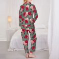 thumbnail image 6 of Goofa Rose Flowers Printed Women’s 2 Piece Pajama Set Super,Pajamas Women's Long Sleeve Sleepwear Soft Button Down Loungewear Pjs Lounge Set Nightwear-, 6 of 9