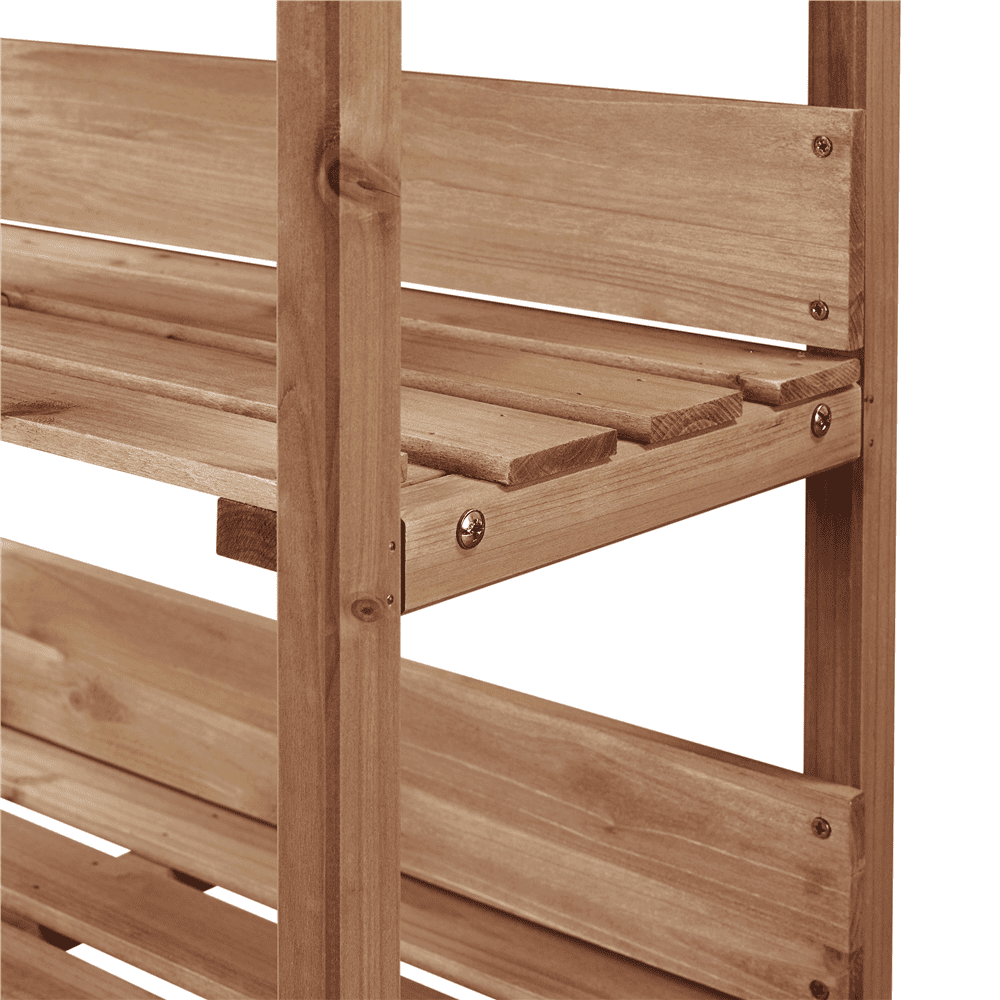 Renwick Outdoor Potting Bench Table with Storage Shelf, Brown