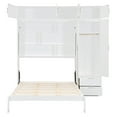 thumbnail image 6 of Queen Size Murphy Bed Wall Bed with Wardrobe and Bookshelves, Multi-Functional Murphy Cabinet Bed, Queen Foldable Platform Bed for Office Guest Room, White, 6 of 9