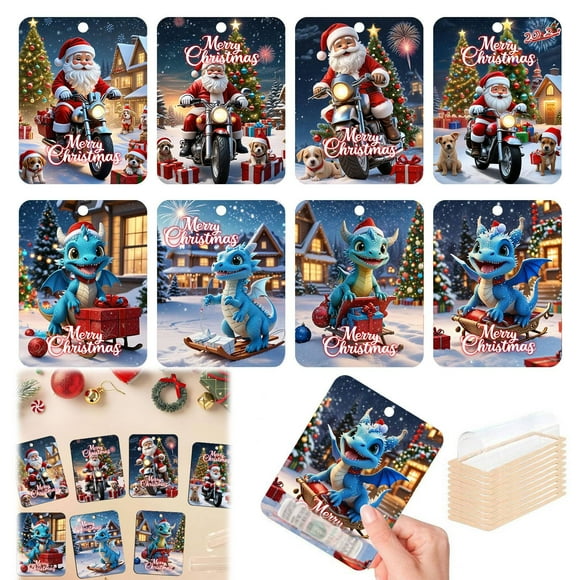Christmas Clip Ornaments For Giving Checks Cards In And Designs With Cover And For Christmas Decoration (8 Pack) E