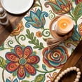 thumbnail image 3 of Paisley Boho Floral Table Runner 72 Inches, Vintage Flowers Botanical Bed Runner Dresser Scarves Tabletop for Indoor Outdoor Parties/Ceremony/Banquet, 16" x 72", 3 of 9