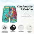 thumbnail image 3 of Logiee Cartoon Map Of Europe Print Men's Swim Trunk,Quick Dry Board Shorts ,Men's Swim Trunks with Compression Liner, Bathing Suits with Pockets-XX-Large, 3 of 6