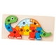 thumbnail image 5 of Rompecabezas de animales de madera de colores, rompecabezas de madera de juguete de animales, rompecabezas de forma cognitiva braquiosaurio, 5 of 9
